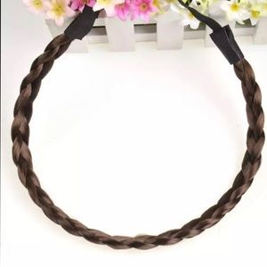 Braided synthetic hair headband DARK COFFEE
